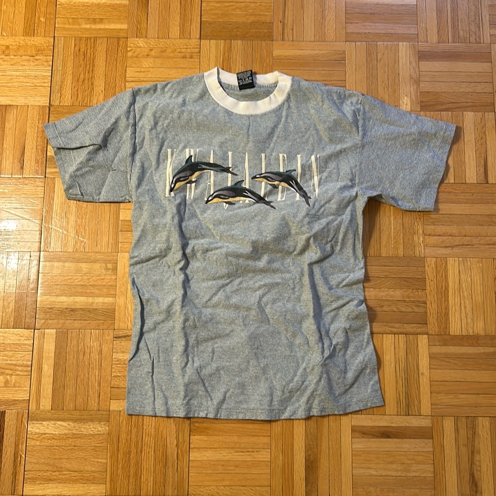 VINTAGE WHALE TEE MADE IN USA KWAJALEIN